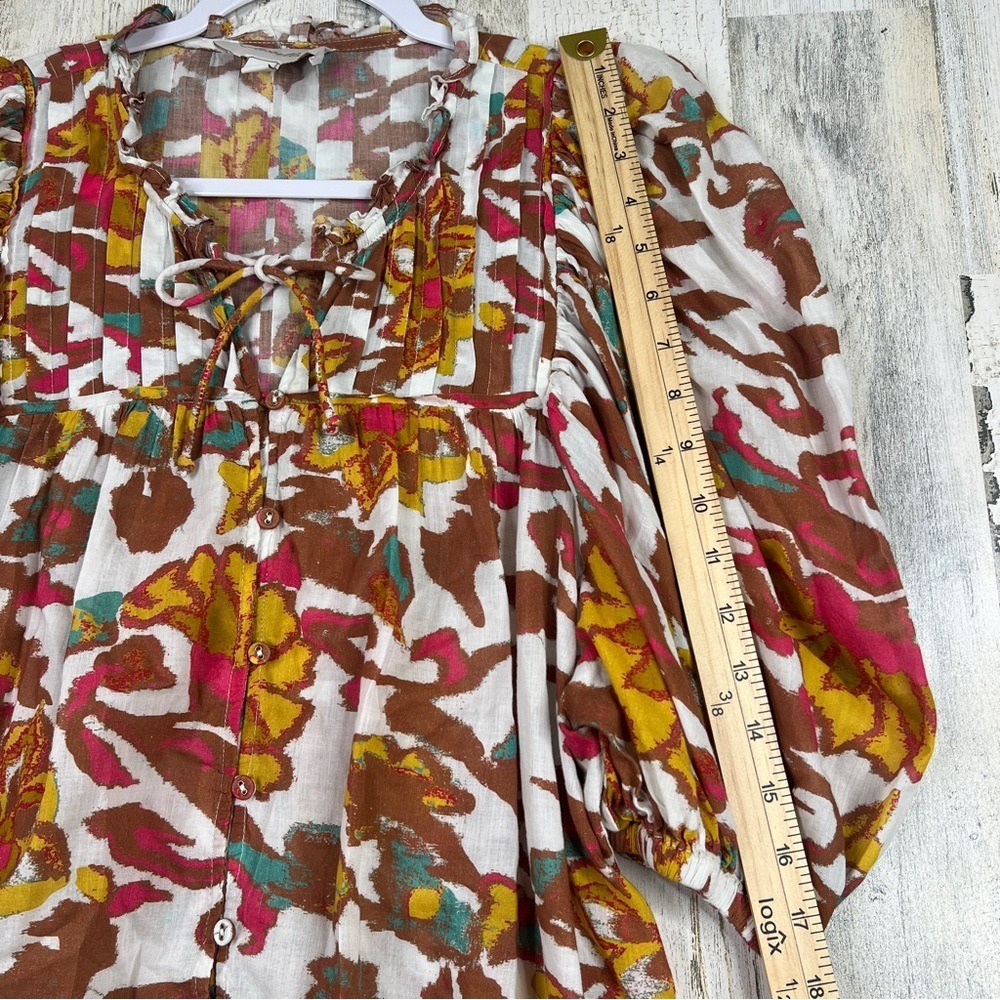 Cleobella Zola Blouse Women's Large Shea Multi Floral Art Print MSRP $296 - Picture 16 of 17